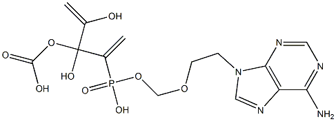 (((2-(6-aMino-9H-purin-9-yl)ethoxy)Methyl)phosphoryl)bis(oxy)bis(Methylene) isopropyl dicarbonate 구조식 이미지
