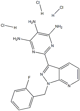 2-[1-[(2-Fluorophenyl)methyl]-1H-pyrazolo[3,4-b]pyridin-3-yl]-4,5,6-pyrimidinetriamine trihydrochloride Structure
