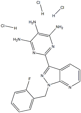 2-[1-[(2-Fluorophenyl)methyl]-1H-pyrazolo[3,4-b]pyridin-3-yl]-4,5,6-pyrimidinetriamine trihydrochloride 구조식 이미지