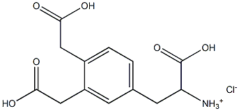 [3-[3,4-비스(카르복시메틸)페닐]-1-하이드록시-1-옥소프로판-2-일]아자니우염산염 구조식 이미지