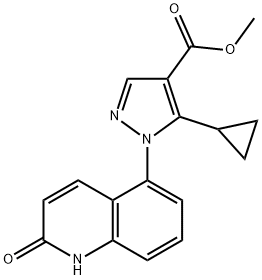 5-Cyclopropyl-1-(1,2-dihydro-2-oxo-5-quinolinyl)-1H-pyrazole-4-carboxylic Acid Methyl Ester Structure