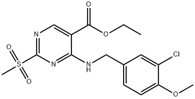 ethyl 4-(3-chloro-4-MethoxybenzylaMino)-2- (Methylsulfonyl) pyriMidine-5-carboxylate 구조식 이미지