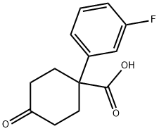 1-(3-Fluorophenyl)-4-oxocyclohexanecarboxylic acid 구조식 이미지