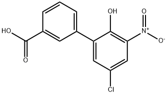 5-Chloro-2-hydroxy-3-nitro-(1,1-biphenyl)-3-carboxylic acid 구조식 이미지