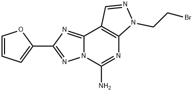 7H-Pyrazolo[4,3-e][1,2,4]triazolo[1,5-c]pyriMidin-5-aMine, 7-(2-broMoethyl)-2-(2-furanyl)- Structure