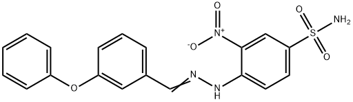 3-nitro-4-(2-(3-phenoxybenzylidene)hydrazinyl)benzenesulfonaMide Structure