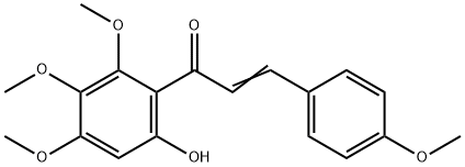 (E)-1-(6-hydroxy-2,3,4-triMethoxyphenyl)-3-(4-Methoxyphenyl)prop-2-en-1-one 구조식 이미지