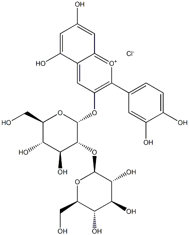 시아니딘3-소포로사이드클로라이드 구조식 이미지