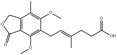 (E)-6-(1,3-Dihydro-4,6-diMethoxy-7-Methyl-3-oxo-5-isobenzofuranyl)-4-Methyl-4-hexenoic Acid 구조식 이미지