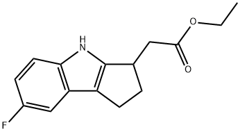 에틸2-(7-플루오로-1,2,3,4-테트라하이드로사이클로펜타[b]인돌-3-일)아세테이트 구조식 이미지
