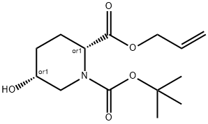 (2S,5S)-2-allyl 1-tert-butyl 5-hydroxypiperidine-1,2-dicarboxylate Structure