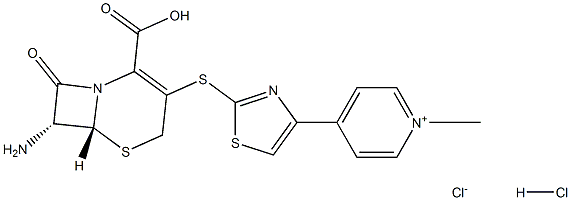 7 β - aMino - 3 - [4 - pyridyl - 2 - thiazole sulfur radical ] - 3 - cepheM - 4 - carboxylic acid ·2HCl 구조식 이미지
