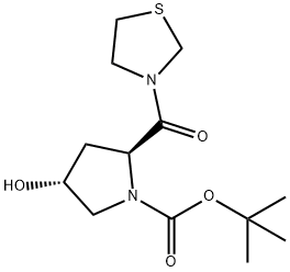 (2S,4R)-4-Hydroxy-2-(3-thiazolidinylcarbonyl)-1-pyrrolidinecarboxylic acid tert-butyl ester 구조식 이미지