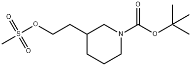 tert-butyl 3-(2-((Methylsulfonyl)oxy)ethyl)piperidine-1-carboxylate Structure