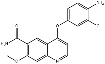  4-(4-amino-3-chlorophenoxy)-7-methoxyquinoline-6-carboxamide 구조식 이미지