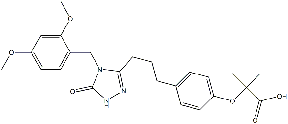 2-(4-{3-[4-(2,4-diMethoxybenzyl)-5-oxo-4,5-dihydro-1H-[1,2,4]triazol-3-yl]propyl}phenoxy)-2-Methylpropionic acid Structure