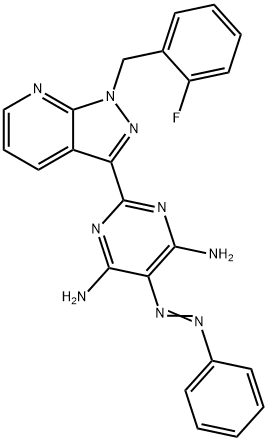4,6-PyriMidinediaMine, 2-[1-[(2-fluorophenyl)Methyl]-1H-pyrazolo[3,4-b]pyridin-3-yl]-5-(phenylazo)- 구조식 이미지