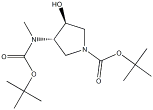 (3S,4S)-tert-butyl 3-(tert-butoxycarbonyl(Methyl)aMino)-4-hydroxypyrrolidine-1-carboxylate 구조식 이미지