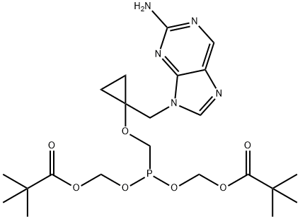 2,2-Dimethylpropanoic acid [[[[1-[(2-amino-9H-purin-9-yl)methyl]cyclopropyl]oxy]methyl]phosphinylidene]bis(oxymethylene) ester 구조식 이미지