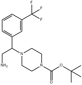 1-Boc-4-(2-aMino-1-(3-(trifluoroMethyl)-phenyl)ethyl)-piperazine Structure