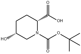 1,2-Piperidinedicarboxylic acid, 5-hydroxy-, 1-(1,1-diMethylethyl) ester, (2R,5R)- Structure