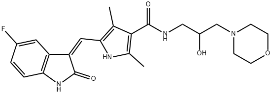 5-[((3Z)-5-Fluoro-2-oxo-1,2-dihydroindol-3-ylidene)Methyl]-2,4-diMethyl-1H-pyrrole-3-carboxylic acid [2-hydroxy-3-(Morpholin-4-yl)propyl]aMide Structure