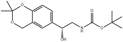 CarbaMic acid, [(2R)-2-(2,2-diMethyl-4H-1,3-benzodioxin-6-yl)-2-hydroxyethyl]-, 1,1-diMethylethyl ester 구조식 이미지