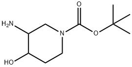1-Piperidinecarboxylic acid, 3-aMino-4-hydroxy-, 1,1-diMethylethyl ester 구조식 이미지