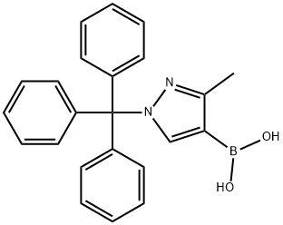 3-Methyl-1-trityl-1H-pyrazol-4-ylboronic acid 구조식 이미지