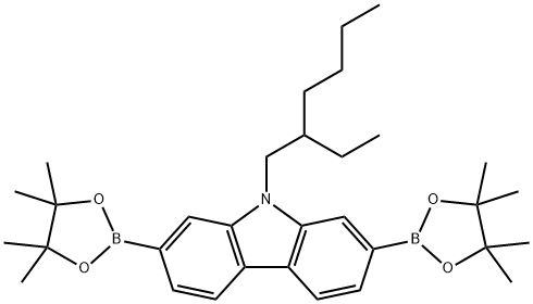 9-(2-Ethylhexyl)-2,7-bis(4,4,5,5-tetraMethyl-1,3,2-dioxaborolan-2-yl)-9H-carbazole Structure
