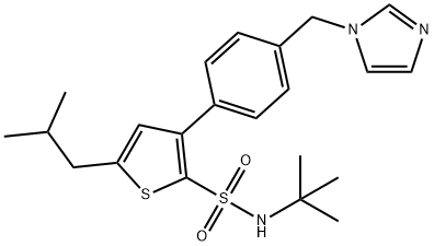 2-ThiophenesulfonaMide, N-(1,1-diMethylethyl)-3-[4-(1H-iMidazol-1-ylMethyl)phenyl]-5-(2-Methylpropyl)- Structure