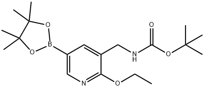 CARBAMIC ACID, [[2-ETHOXY-5-(4,4,5,5-TETRAMETHYL-1,3,2-DIOXABOROLAN-2-YL)-3-PYRIDINYL]METHYL], 1,1-DIMETHYLETHYL ESTER Structure