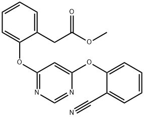 Methyl 2-(2-((6-(2-cyanophenoxy)pyriMidin-4-yl)oxy)phenyl)acetate 구조식 이미지