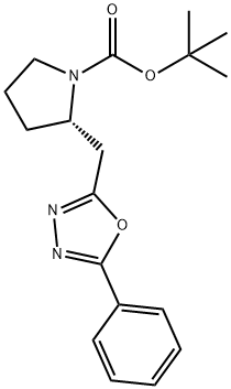 1-Pyrrolidinecarboxylic acid, 2-[(5-phenyl-1,3,4-oxadiazol-2-yl)Methyl]-, 1,1-diMethylethyl ester, (2S)- Structure