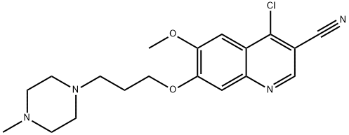 3-Quinolinecarbonitrile,4-chloro-6-Methoxy-7-[3-(4-Methyl-1-piperazinyl)propoxy]- 구조식 이미지