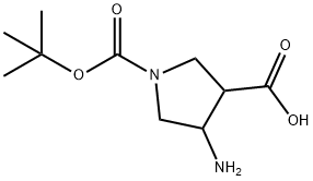 4-아미노-1-(tert-부톡시카르보닐)피롤리딘-3-카르복실산 구조식 이미지