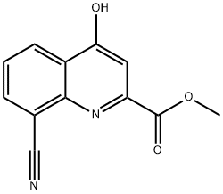 8-시아노-4-하이드록시-퀴놀린-2-카복실산메틸에스테르 구조식 이미지