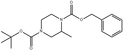 1-benzyl 4-tert-butyl 2-Methylpiperazine-1,4-dicarboxylate Structure