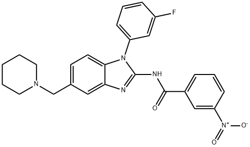 N-[1-(3-Fluorophenyl)-5-[(piperidin-1-yl)Methyl]-1H-benziMidazol-2-yl]-3-nitrobenzaMide 구조식 이미지
