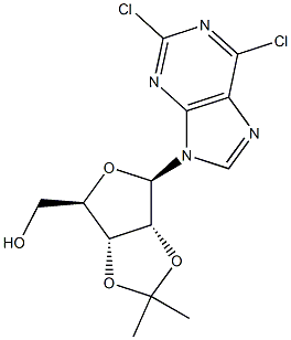 2,6-Dichloro-9-[2,3-O-(1-Methylethylidene)-Beta-D-ribofuranosyl]-9H-purine Structure