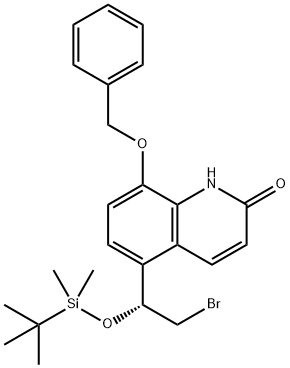 (8-(benzyloxy)-5-[(1R)-2-broMo-1-{[tert-butyl(diMethyl)silyl]oxy}ethyl]quinolin-2(1H)-one ) 구조식 이미지