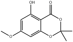 5-Hydroxy-7-Methoxy-2,2-diMethyl-4H-1,3-benzodioxin-4-one 구조식 이미지