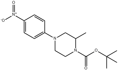 2-Methyl-4-(4-nitro-phenyl)-piperazine-1-carboxylic acid tert-butyl ester Structure