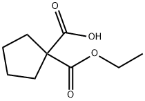 1,1-Cyclopentanedicarboxylic acid 1-ethyl ester Structure