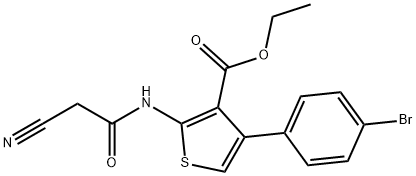 4-(4-브로모페닐)-2-(2-시아노-아세틸아미노)-티오펜-3-카르복실산에틸에스테르 구조식 이미지