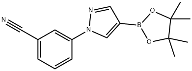 3-(4-(4,4,5,5-TetraMethyl-1,3,2-dioxaborolan-2-yl)-1H-pyrazol-1-yl)benzonitrile Structure