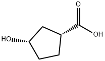 cis-3-hydroxycyclopentanecarboxylic acid 구조식 이미지