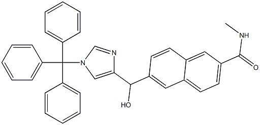 2-NaphthalenecarboxaMide, 6-[hydroxy[1-(triphenylMethyl)-1H-iMidazol-4-yl]Methyl]-N-Methyl- 구조식 이미지