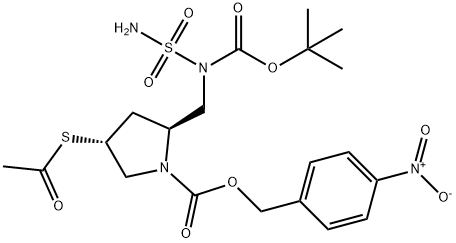 (2S,4R)-4-(Acetylthio)-2-[[(aMinosulfonyl)[(1,1-diMethylethoxy)carbonyl]aMino]Methyl]-1-pyrrolidinecarboxylic Acid (4-Nitrophenyl) Ethyl Ester Structure
