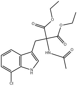 Propanedioic acid, 2-(acetylaMino)-2-[(7-chloro-1H-indol-3-yl)Methyl]-, 1,3-diethyl ester Structure